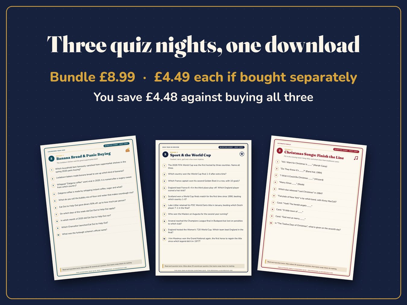 Bundle price compared with buying separately